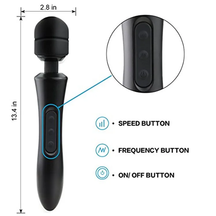 USB Charging Big Black Women Wand Massager 4 USB Charging Big Black Women Wand Massager 4