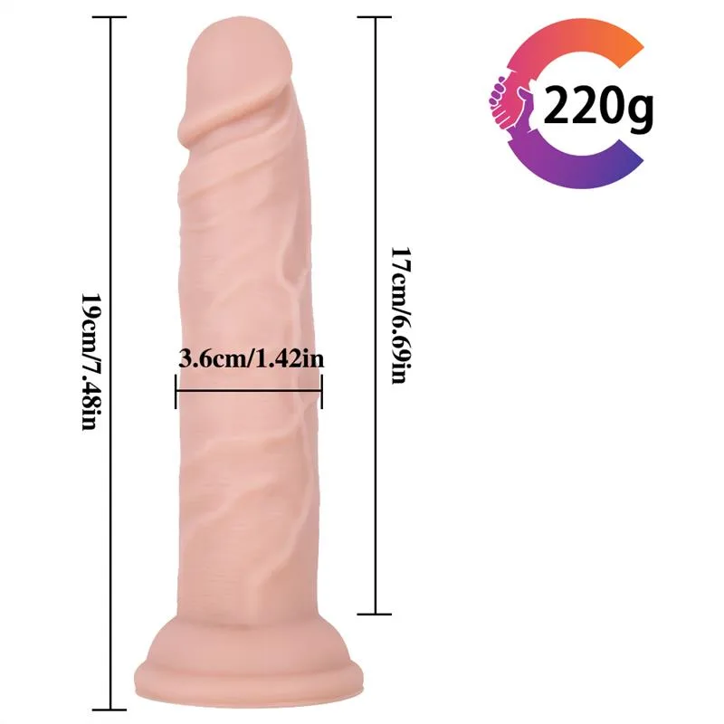 7.5 IN Beginner Flesh Dildo with Strap On Harness 2 7.5 IN Beginner Flesh Dildo with Strap On Harness 2