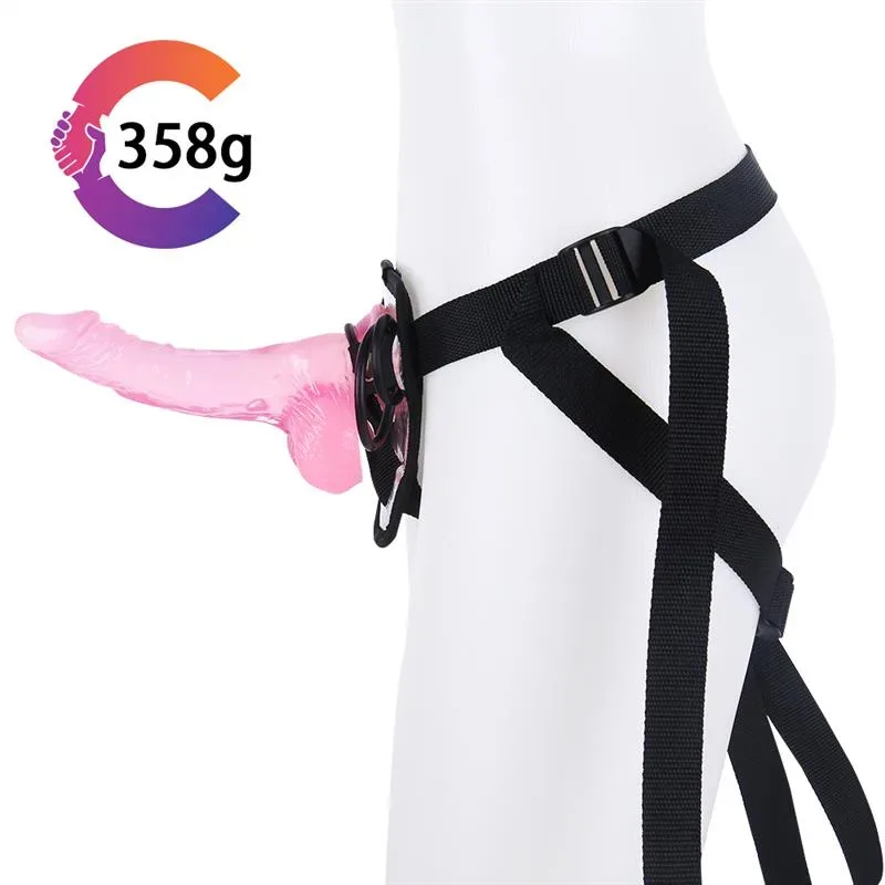7.5 IN Thin Pink PVC Dildo Strap On Harness Set 1 7.5 IN Thin Pink PVC Dildo Strap On Harness Set 1