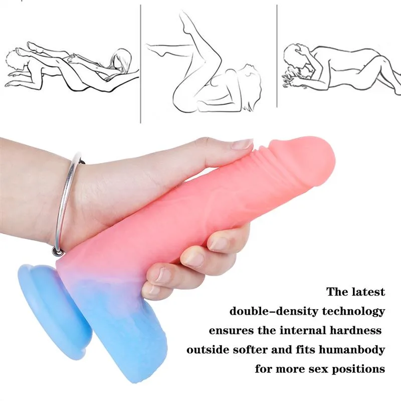 7 IN Glow-In-The-Dark Beginner Real Life Silicone Dildo 5 7 IN Glow-In-The-Dark Beginner Real Life Silicone Dildo 5