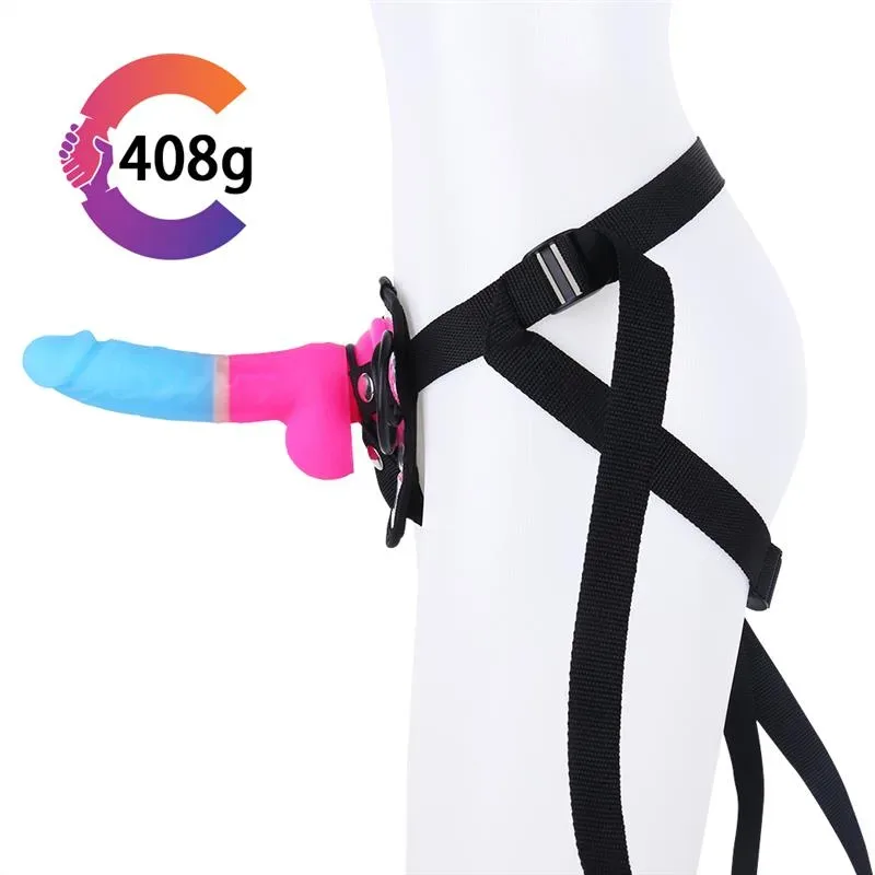 7.5 IN Colors Silicone Dildo Lesbian Strap On Harness Kit 1 7.5 IN Colors Silicone Dildo Lesbian Strap On Harness Kit 1