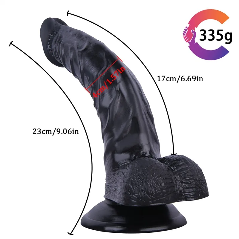 9 IN Black Realistic PVC Vagina Dildo 1 9 IN Black Realistic PVC Vagina Dildo 1