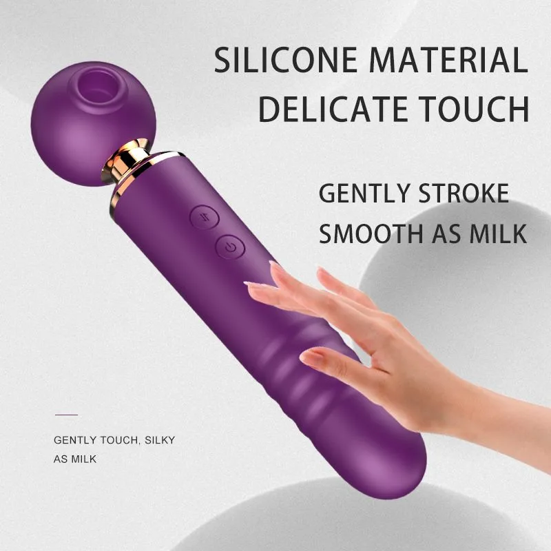 3 IN 1 Thrusting Sucking and Flapping Wand Massager 1 3 IN 1 Thrusting Sucking and Flapping Wand Massager 1