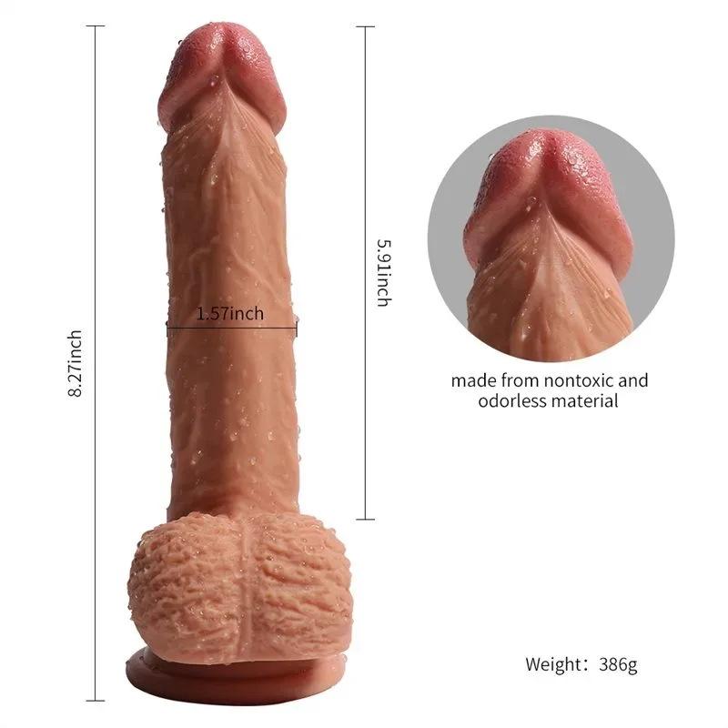 8 IN Life Size Dual Density Silicone Textured Dildo 1 8 IN Life Size Dual Density Silicone Textured Dildo 1