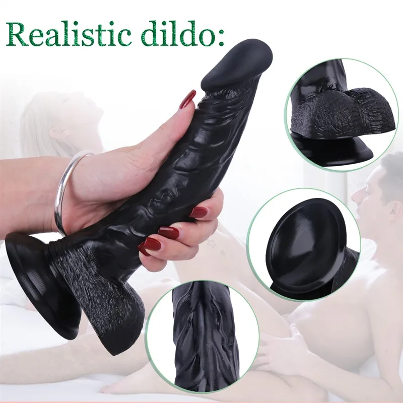 9 IN Black Realistic PVC Vagina Dildo 3 9 IN Black Realistic PVC Vagina Dildo 3