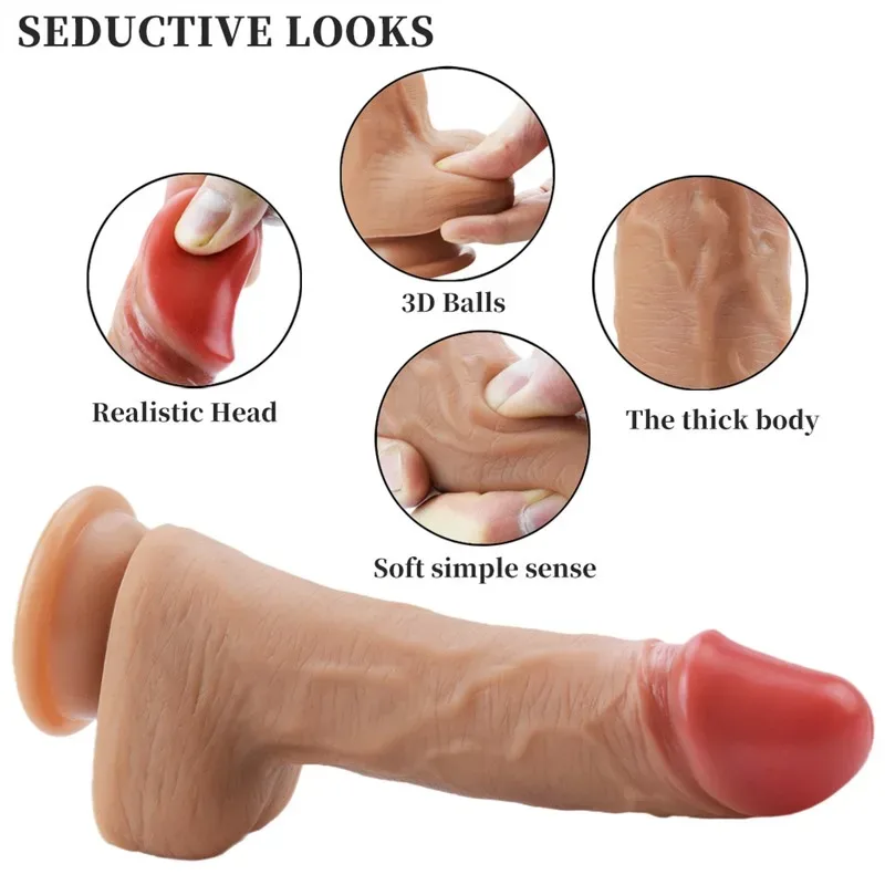 7.5 IN Real Looking Silicone Dildo for Beginner 3 7.5 IN Real Looking Silicone Dildo for Beginner 3