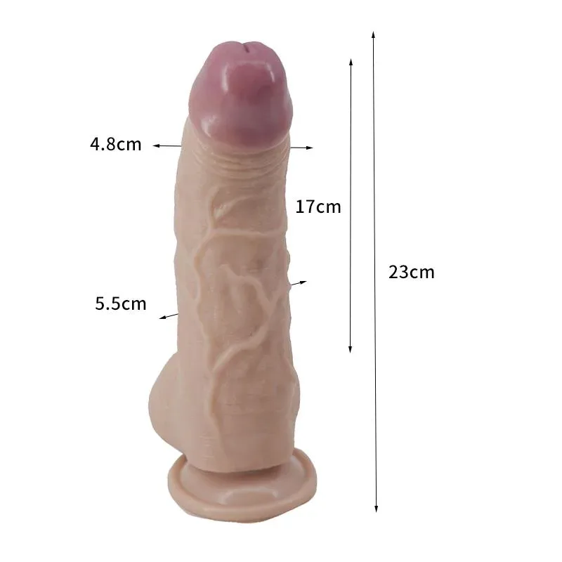 9 IN Big Fat Realistic PVC Suction Cup Dildo 1 9 IN Big Fat Realistic PVC Suction Cup Dildo 1
