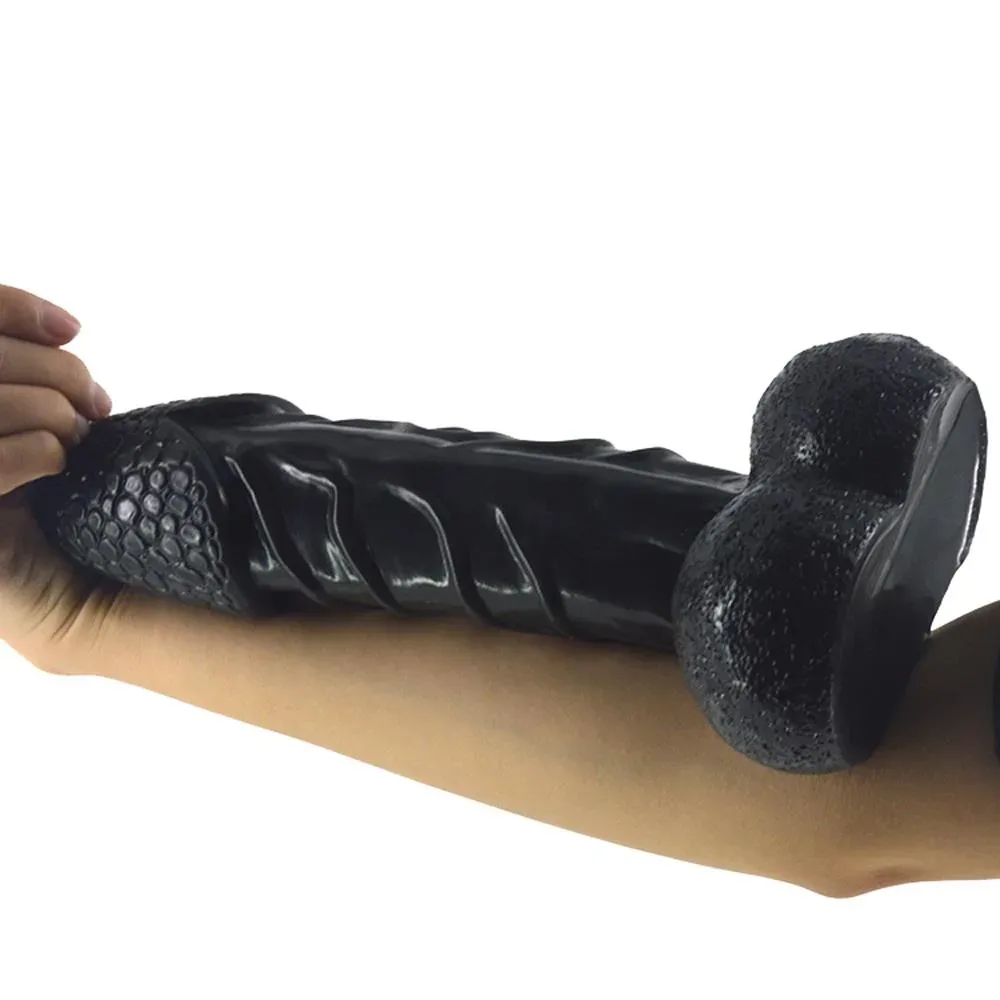 10 IN Exotic PVC Dildo Long Black Alien Cock 3 10 IN Exotic PVC Dildo Long Black Alien Cock 3