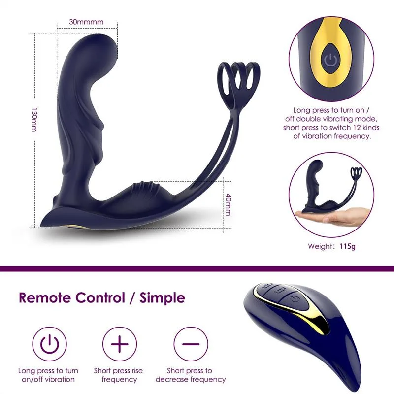 Dual Stimulation 12 Vibration Men Prostate Massager 3 Dual Stimulation 12 Vibration Men Prostate Massager 3