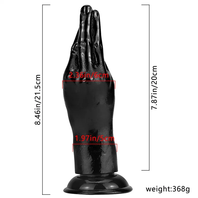 8.5 IN Black Fisting PVC Dildo Palm Butt Plug 1 8.5 IN Black Fisting PVC Dildo Palm Butt Plug 1