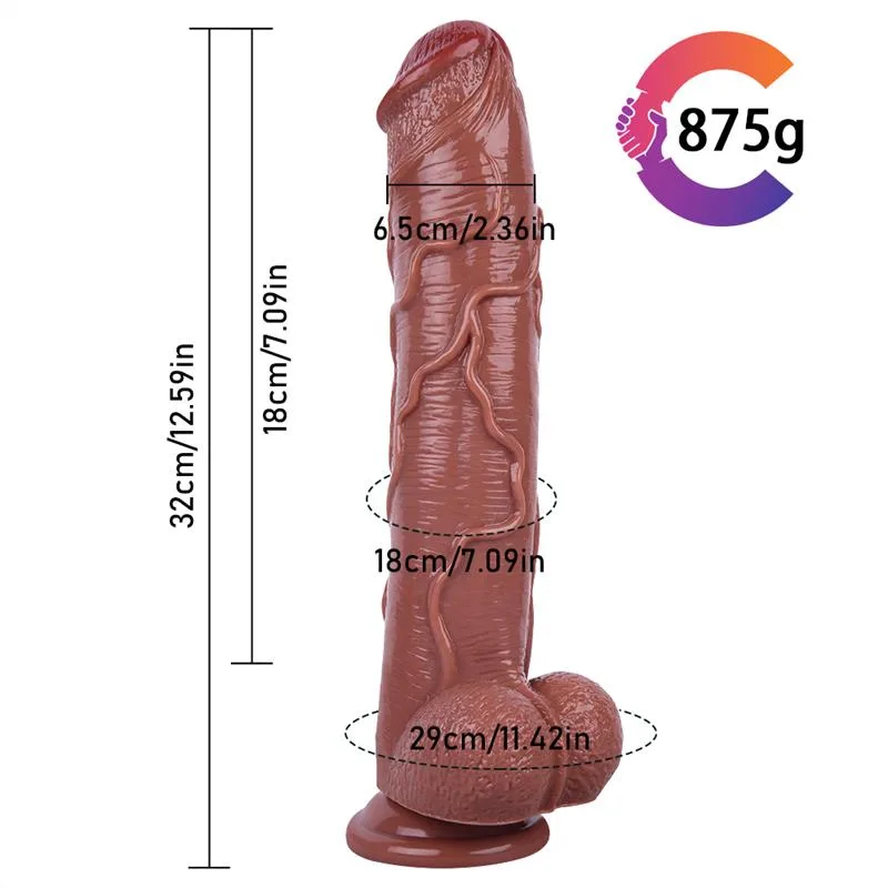 12.5 IN Large Girth Brown Textured PVC Dildo 1 12.5 IN Large Girth Brown Textured PVC Dildo 1