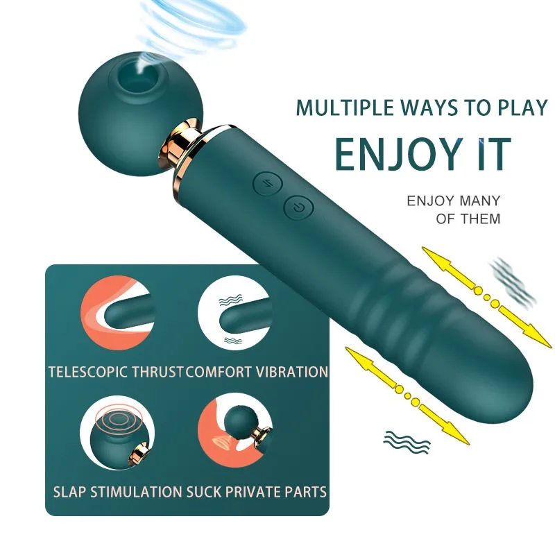 3 IN 1 Thrusting Sucking and Flapping Wand Massager 2 3 IN 1 Thrusting Sucking and Flapping Wand Massager 2