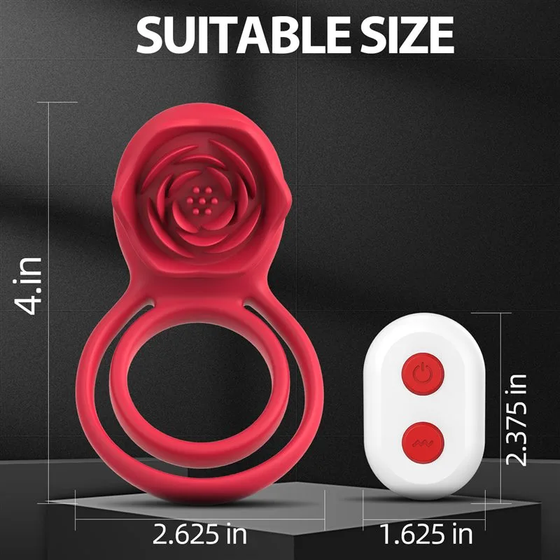 Remote Control Rose Clit Stimulator Vibrating Penis Ring for Couples 4 Remote Control Rose Clit Stimulator Vibrating Penis Ring for Couples 4