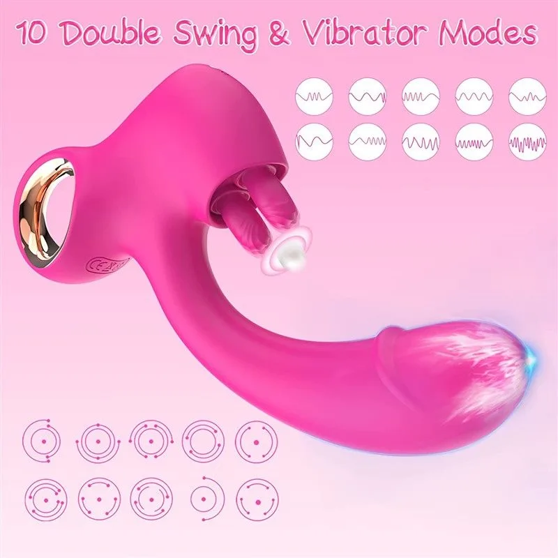 Dual Motors Swinging Tongue and Dildo Vibrator 3 Dual Motors Swinging Tongue and Dildo Vibrator 3