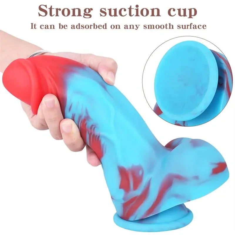 8.5 IN Rideable Colored Thick Girth Silicone Dildo 3 8.5 IN Rideable Colored Thick Girth Silicone Dildo 3