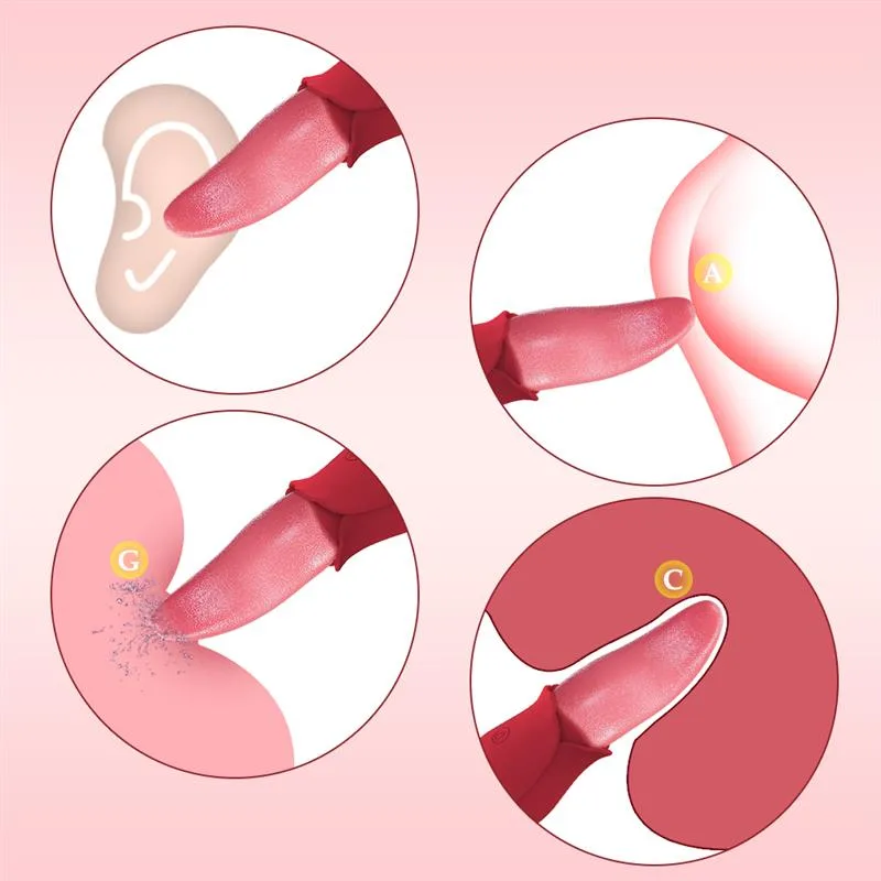10 Speeds Silicone Rose Tongue Licking Vibrator 3 10 Speeds Silicone Rose Tongue Licking Vibrator 3