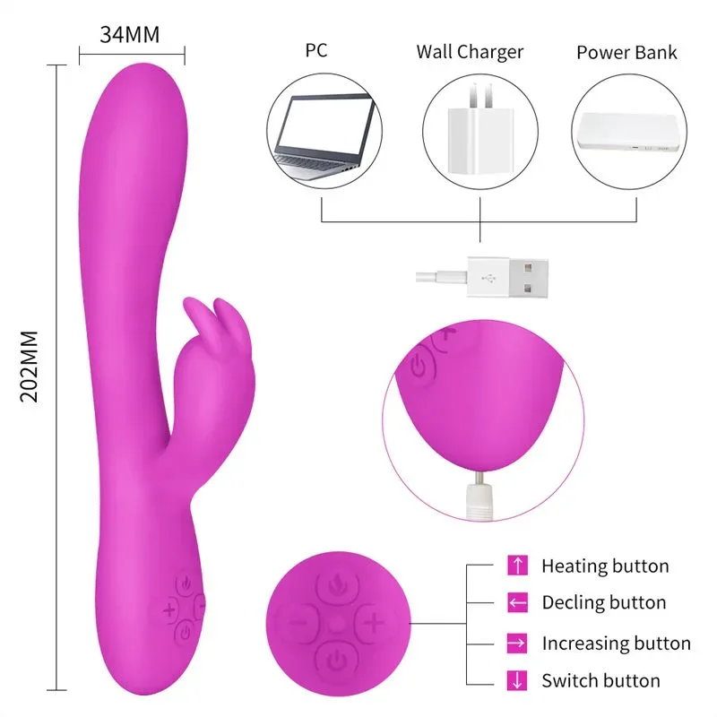 Dual Stimulation Warming G-spot Bunny Vibrator 6 Dual Stimulation Warming G-spot Bunny Vibrator 6