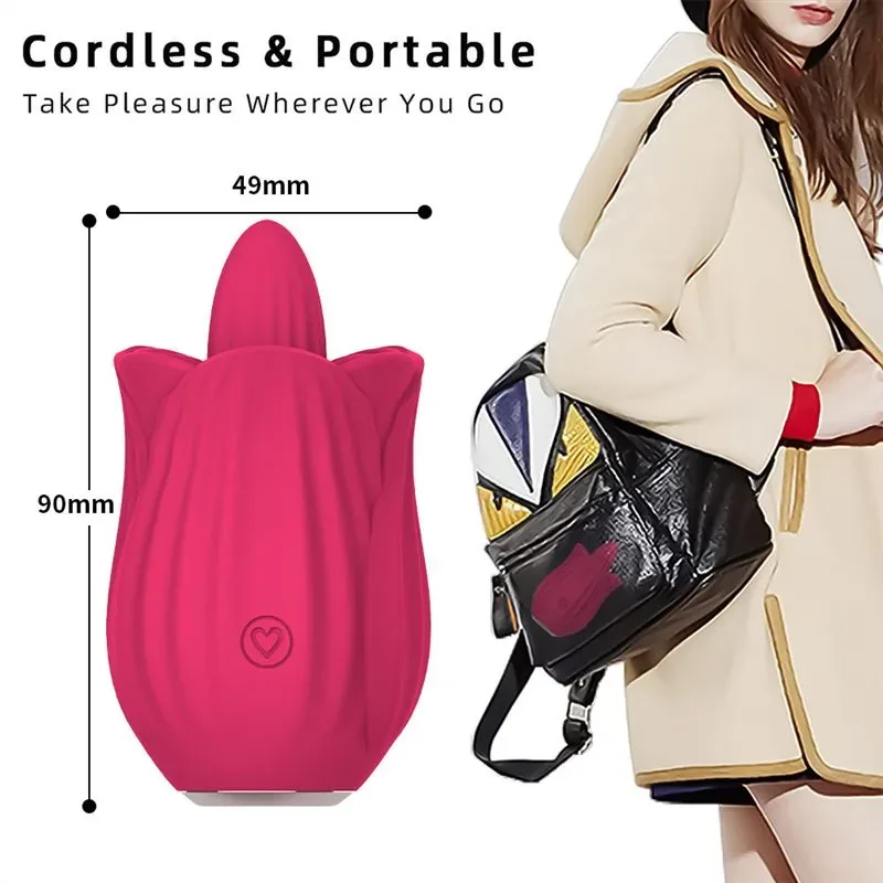 Women Rose Tongue Licking Toy with Vibrating Egg 6 Women Rose Tongue Licking Toy with Vibrating Egg 6