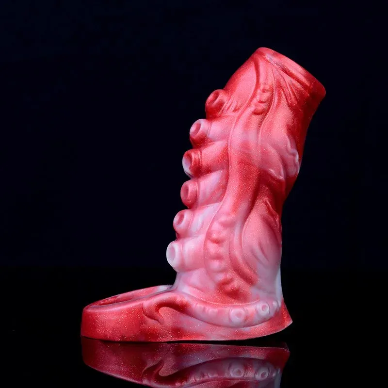 4.9 / 5.5 IN Ejaculating Tentacle Penis Extension Silicone Cock Sleeve 2 4.9 / 5.5 IN Ejaculating Tentacle Penis Extension Silicone Cock Sleeve 2