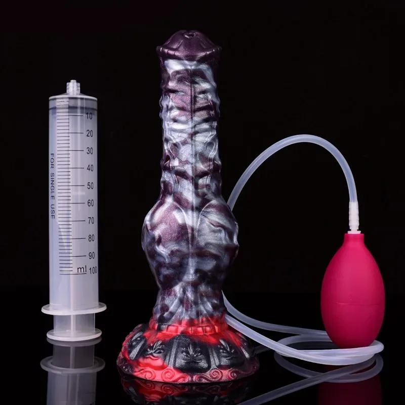 8.5 IN Ejaculating Horse Knot Dildo Silicone Equine Sex Toy 2 8.5 IN Ejaculating Horse Knot Dildo Silicone Equine Sex Toy 2