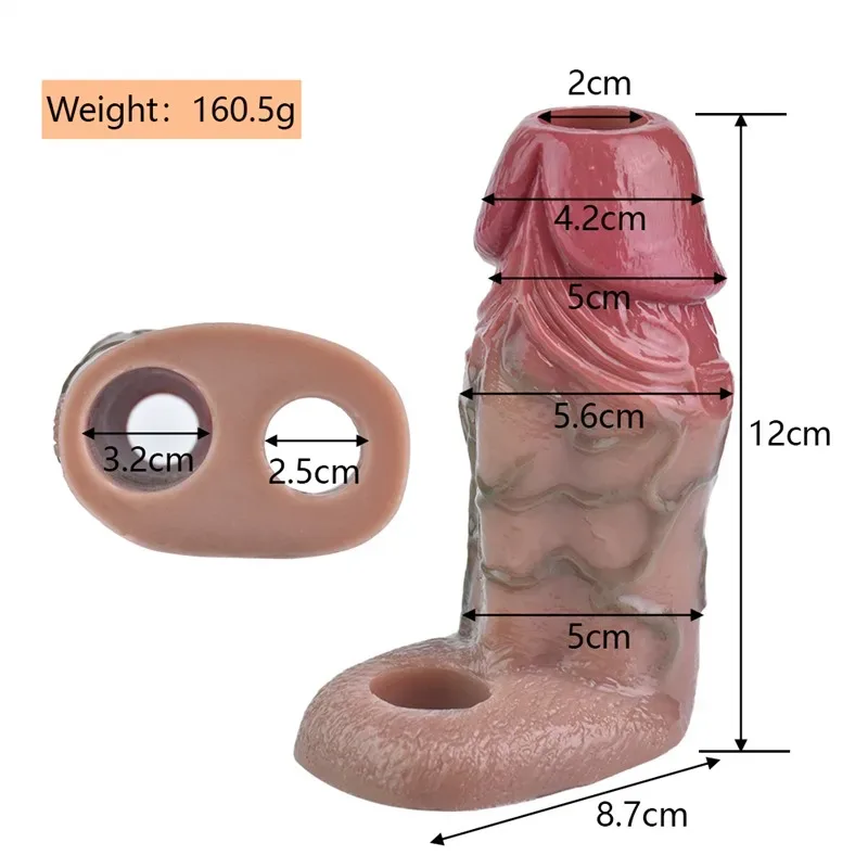 4.5 IN Realistic Penis Sleeve Soft Thick Cock Sheath 1 4.5 IN Realistic Penis Sleeve Soft Thick Cock Sheath 1