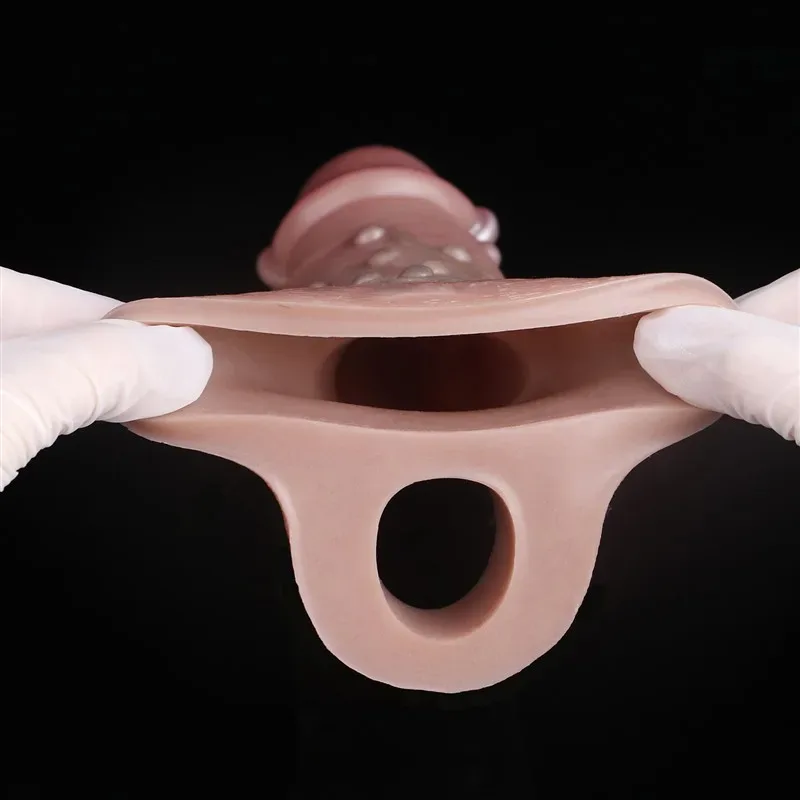 8.4 IN Silicone Long Penis Extender Beaded Cock Sleeve 12 8.4 IN Silicone Long Penis Extender Beaded Cock Sleeve 12