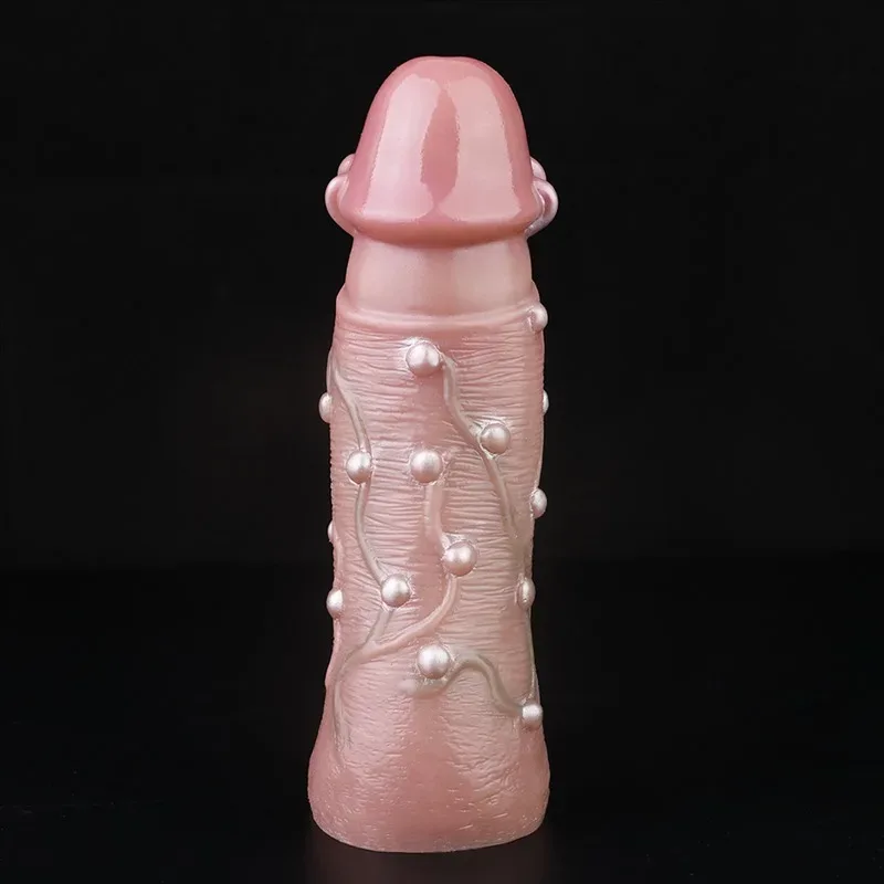 8.4 IN Silicone Long Penis Extender Beaded Cock Sleeve 5 8.4 IN Silicone Long Penis Extender Beaded Cock Sleeve 5