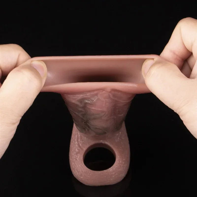 5.2 IN Open Head Ultra-Realistic Penis Extender Sleeve 7 5.2 IN Open Head Ultra-Realistic Penis Extender Sleeve 7