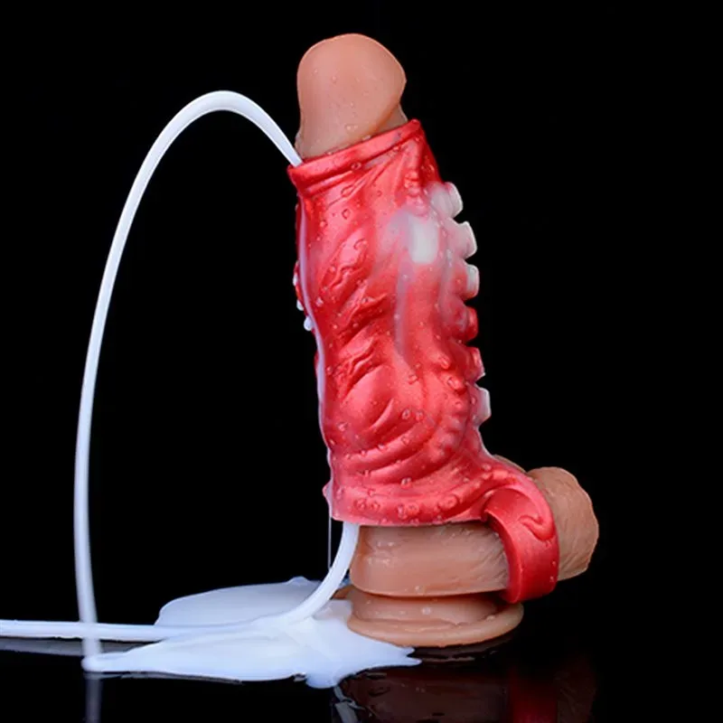 4.9 / 5.5 IN Ejaculating Tentacle Penis Extension Silicone Cock Sleeve 16 4.9 / 5.5 IN Ejaculating Tentacle Penis Extension Silicone Cock Sleeve 16