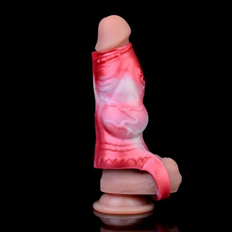 4.9 / 5.6 IN Ejaculating Fantasy Knot Sleeve Open Head Penis Extension 10 4.9 / 5.6 IN Ejaculating Fantasy Knot Sleeve Open Head Penis Extension 10