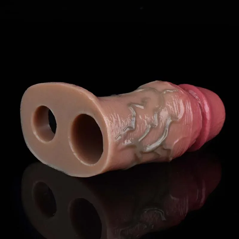 4.5 IN Realistic Penis Sleeve Soft Thick Cock Sheath 5 4.5 IN Realistic Penis Sleeve Soft Thick Cock Sheath 5