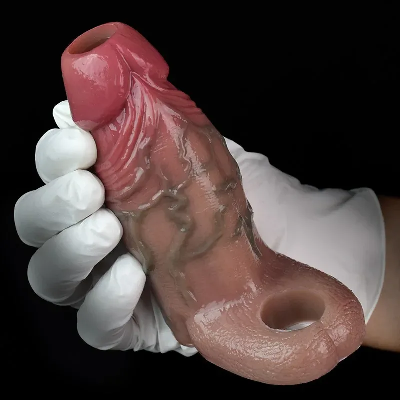 4.9 IN Real Feel Penis Extension Soft Silicone Men Cock Sheath 6 4.9 IN Real Feel Penis Extension Soft Silicone Men Cock Sheath 6