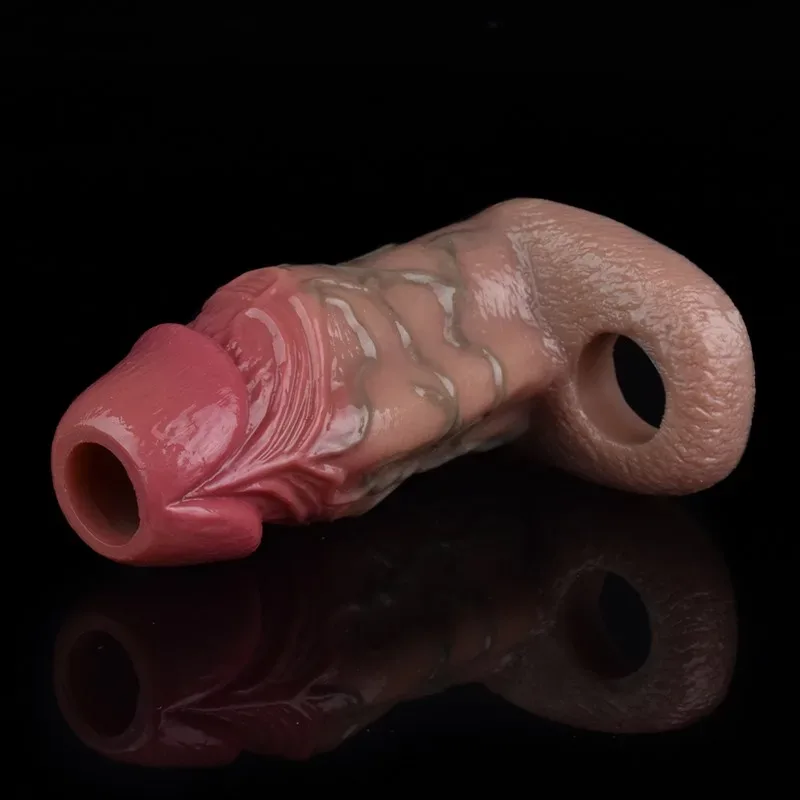 4.5 IN Realistic Penis Sleeve Soft Thick Cock Sheath 4 4.5 IN Realistic Penis Sleeve Soft Thick Cock Sheath 4