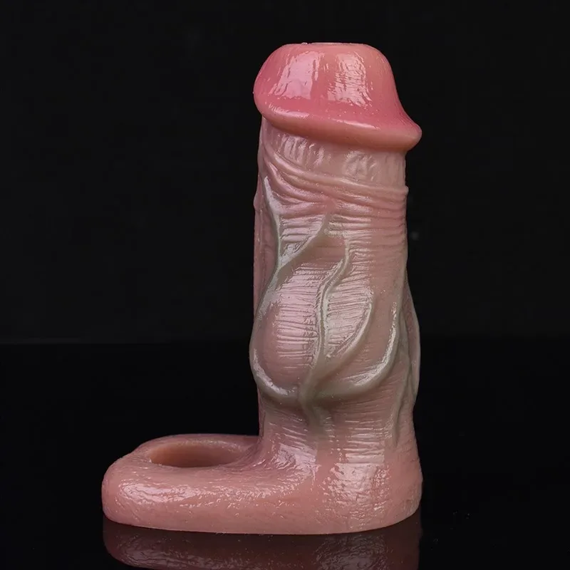 5.3 IN Knot Cock Sleeve Silicone Realistic Penis Sheath 3 5.3 IN Knot Cock Sleeve Silicone Realistic Penis Sheath 3