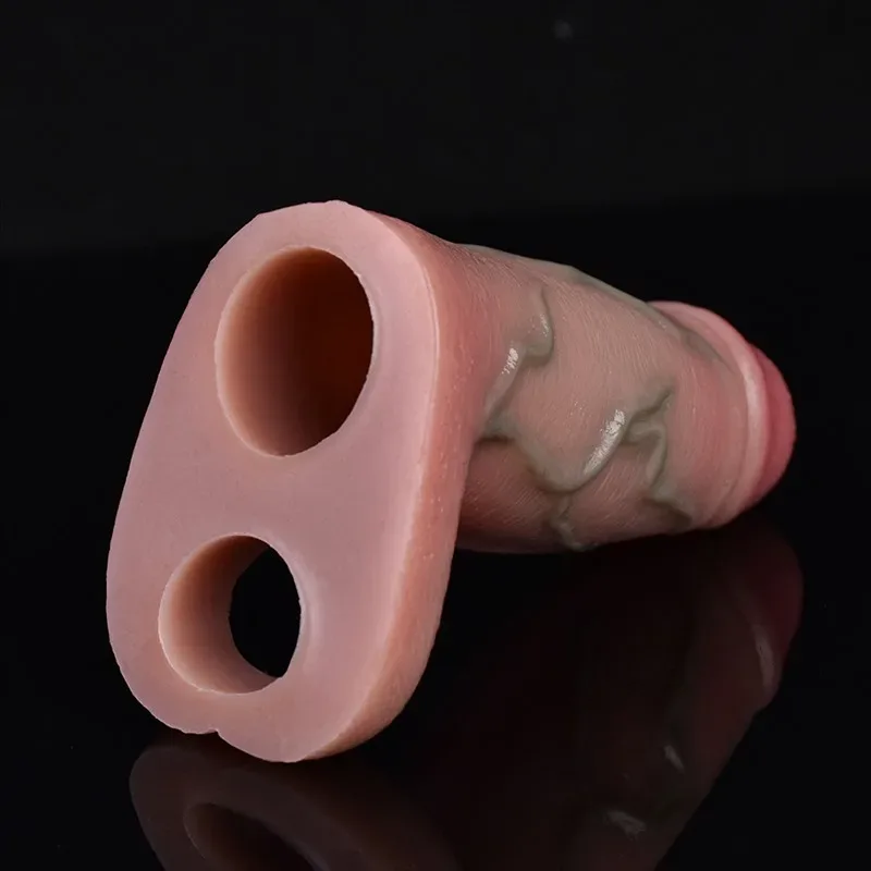 4.8 IN Open Head Real Skin Feeling Silicone Cock Sleeve 7 4.8 IN Open Head Real Skin Feeling Silicone Cock Sleeve 7