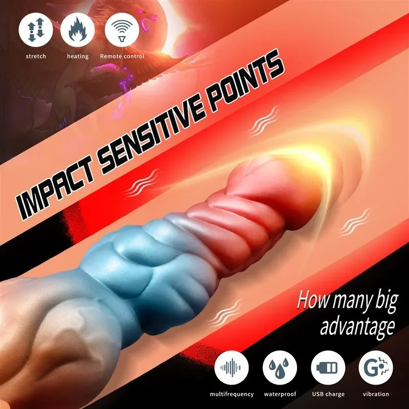 10 Inch Thrusting Vibrating Fantasy Dragon Knot Dildo Vibrator 6 10 Inch Thrusting Vibrating Fantasy Dragon Knot Dildo Vibrator 6