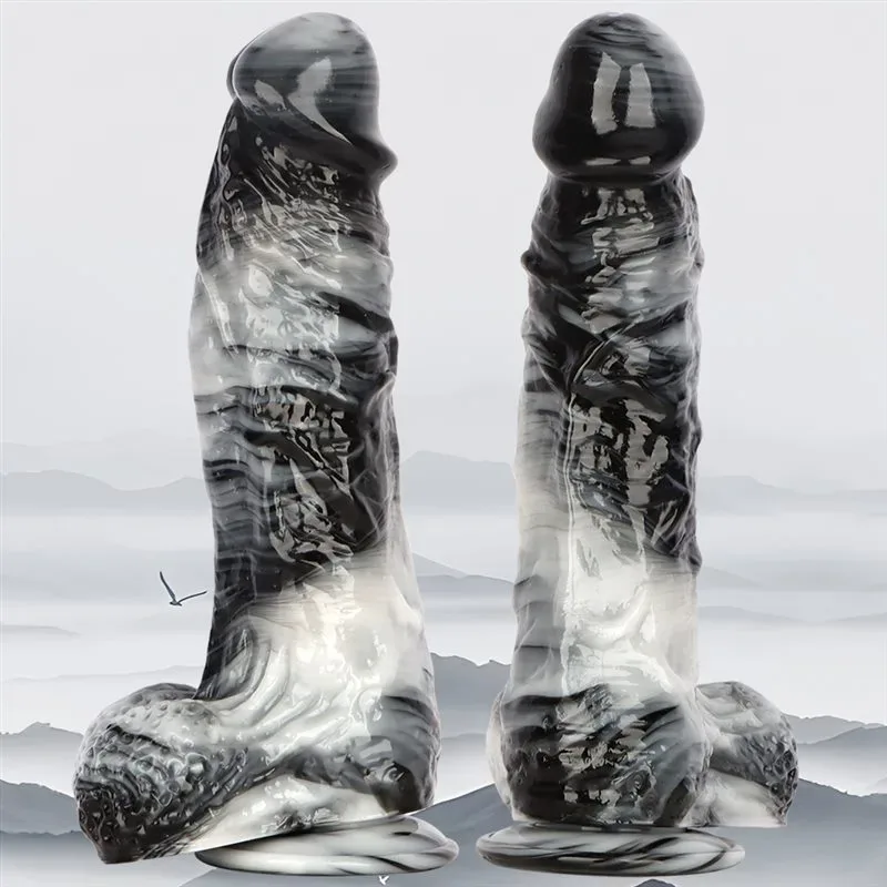 12 Inch Long 2.6 Inch Wide Large Black-and-White PVC Realistic Dildo 2 12 Inch Long 2.6 Inch Wide Large Black-and-White PVC Realistic Dildo 2