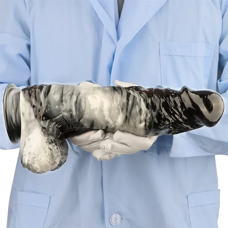 12 Inch Long 2.6 Inch Wide Large Black-and-White PVC Realistic Dildo 8 12 Inch Long 2.6 Inch Wide Large Black-and-White PVC Realistic Dildo 8