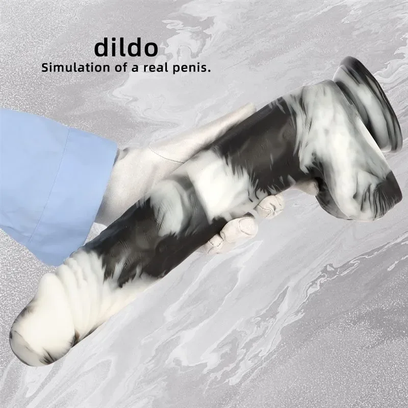 14 Inch Long 2.2 Inch Thickness Black-and-White PVC Realistic Dildo 4 14 Inch Long 2.2 Inch Thickness Black-and-White PVC Realistic Dildo 4