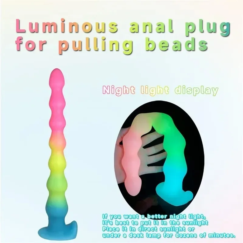 14 Inch Long Flexible Luminous Anal Beads Dildo Plug Toy 2 14 Inch Long Flexible Luminous Anal Beads Dildo Plug Toy 2