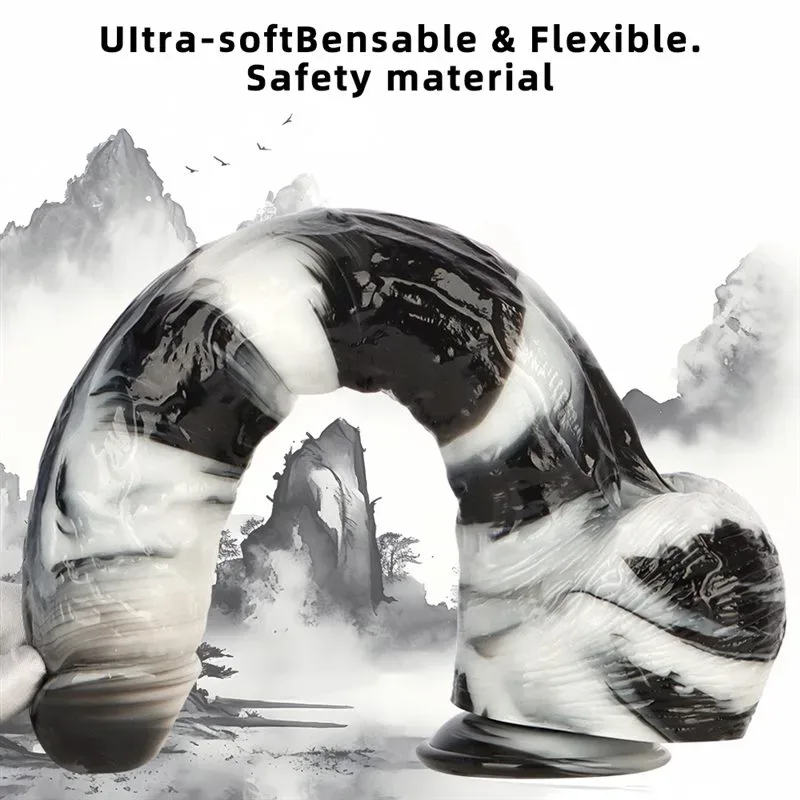 15.5 Inch Extra Long 2.5 Inch Thickness Massive Black-and-White PVC Dildo 5 15.5 Inch Extra Long 2.5 Inch Thickness Massive Black-and-White PVC Dildo 5