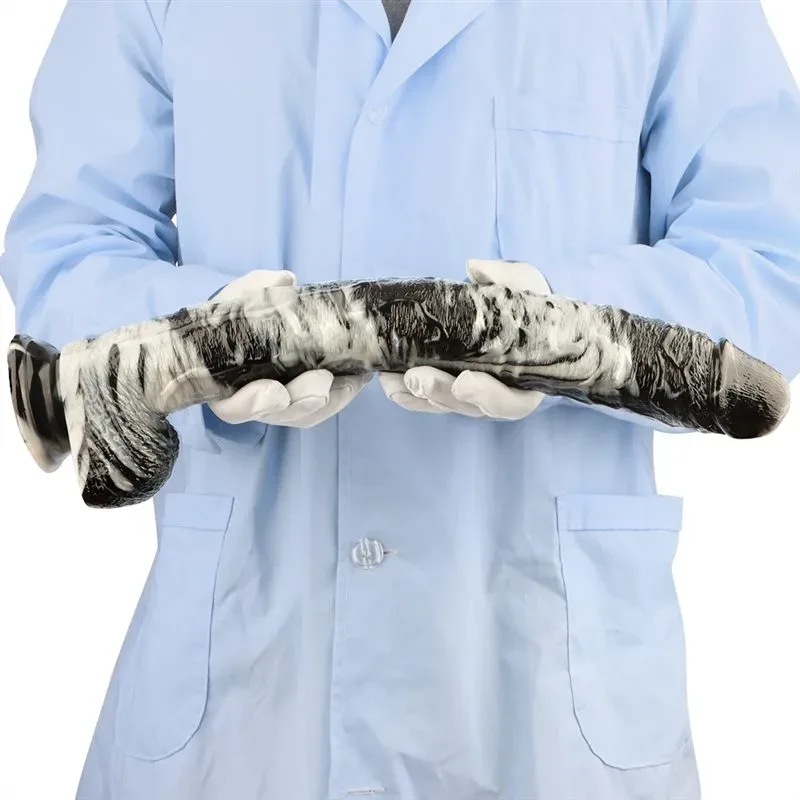 17 Inch Extra Long 2 Inch Wide Black-and-White PVC Realistic Dildo 8 17 Inch Extra Long 2 Inch Wide Black-and-White PVC Realistic Dildo 8