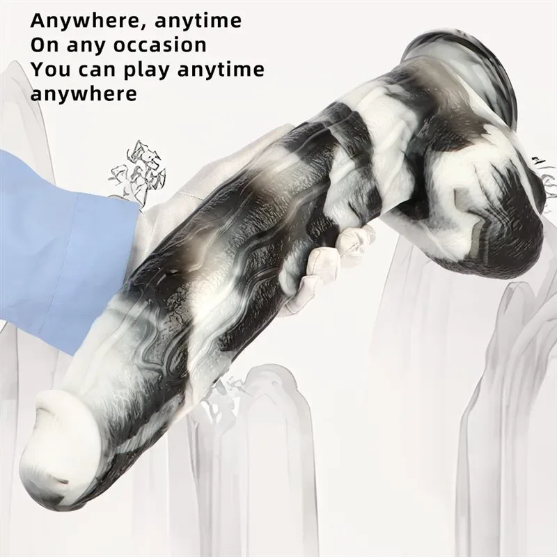17 Inch Extra Long 3.2 Inch Wide Extreme Huge Black-and-White PVC Dildo 6 17 Inch Extra Long 3.2 Inch Wide Extreme Huge Black-and-White PVC Dildo 6