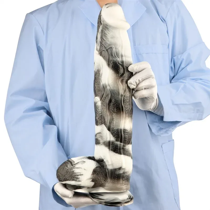 17 Inch Extra Long 3.2 Inch Wide Extreme Huge Black-and-White PVC Dildo 7 17 Inch Extra Long 3.2 Inch Wide Extreme Huge Black-and-White PVC Dildo 7