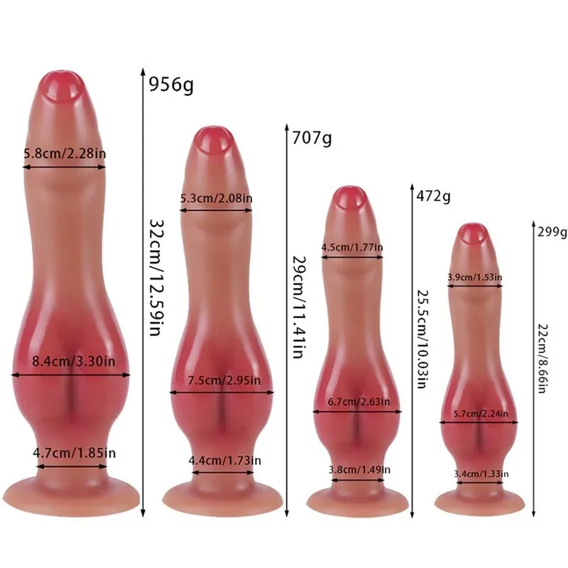 8.5/10/11.5/12.5 Inch Four Sizes Dildo with Knot Uncut Anal Plug 1 8.5/10/11.5/12.5 Inch Four Sizes Dildo with Knot Uncut Anal Plug 1