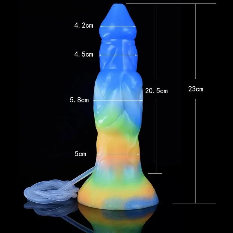 9 Inch Multi-Color Luminous Ejaculating Vibrating Alien Dildo 1 9 Inch Multi-Color Luminous Ejaculating Vibrating Alien Dildo 1