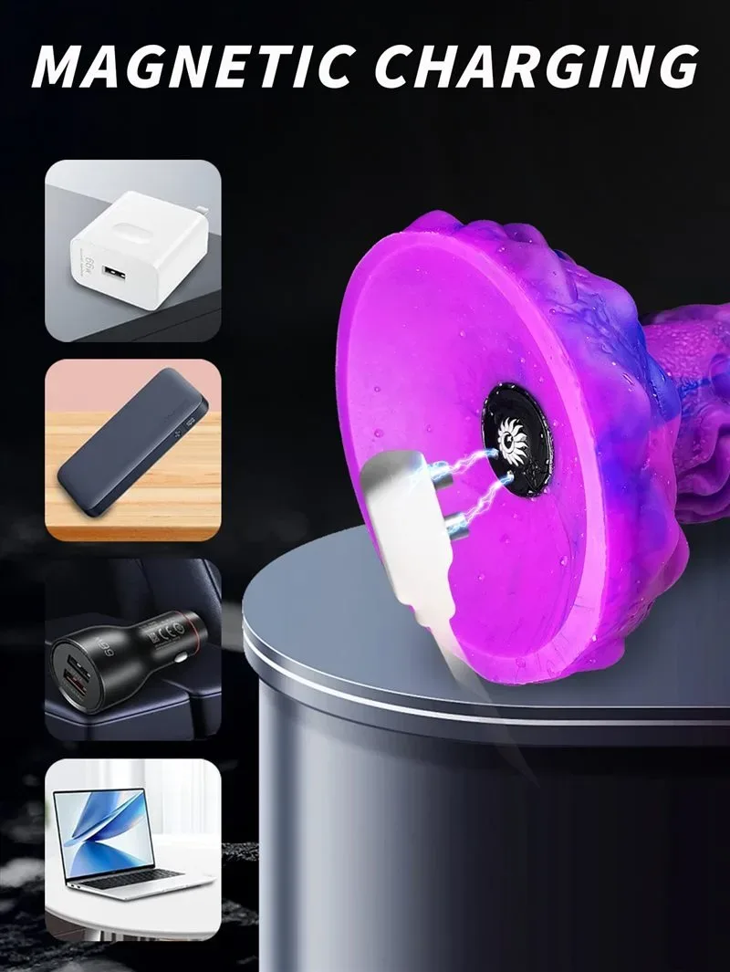 9.5 Inch Thrusting Vibrating Fantasy Monster Knot Dildo 5 9.5 Inch Thrusting Vibrating Fantasy Monster Knot Dildo 5