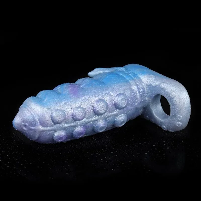 5.6 IN Blue Alien Penis Sleeve Soft Silicone Cock Sheath 5 5.6 IN Blue Alien Penis Sleeve Soft Silicone Cock Sheath 5