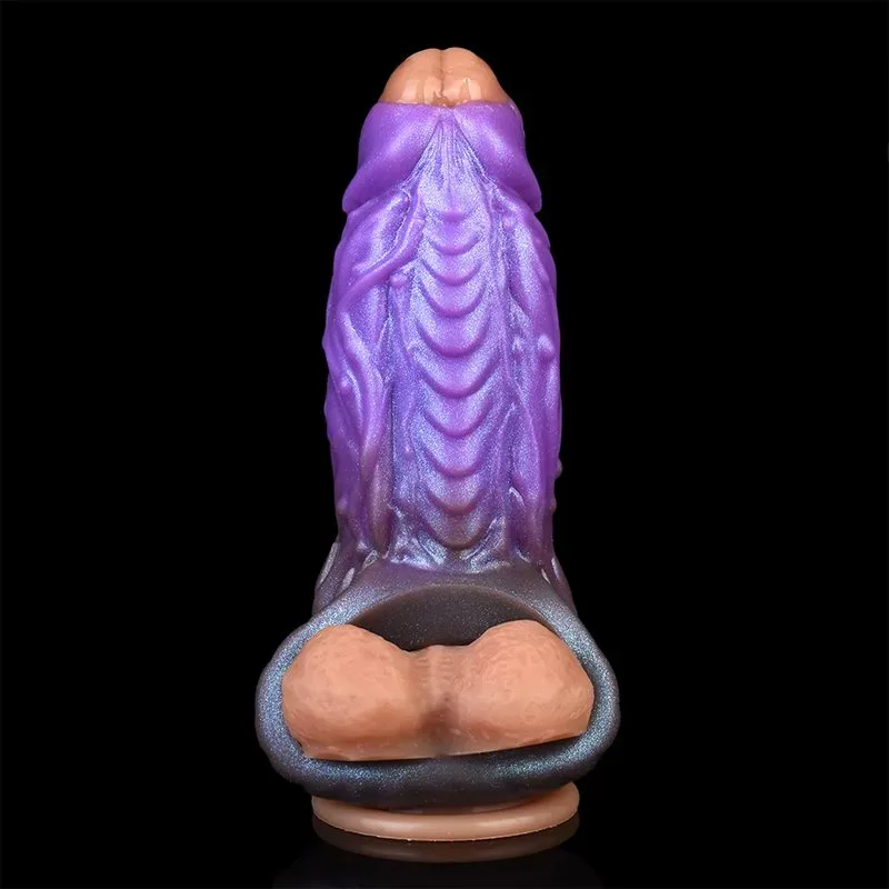 5.7 IN Open Headed Dragon Cock Sleeve with 3 Build-In Skeleton 2 5.7 IN Open Headed Dragon Cock Sleeve with 3 Build-In Skeleton 2