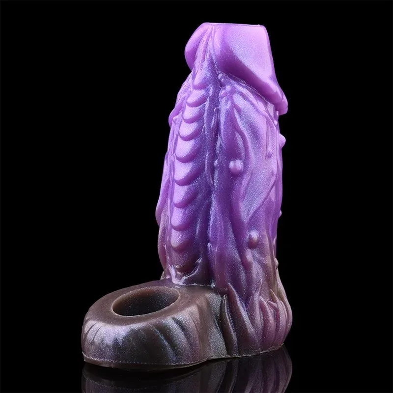 5.7 IN Open Headed Dragon Cock Sleeve with 3 Build-In Skeleton 4 5.7 IN Open Headed Dragon Cock Sleeve with 3 Build-In Skeleton 4